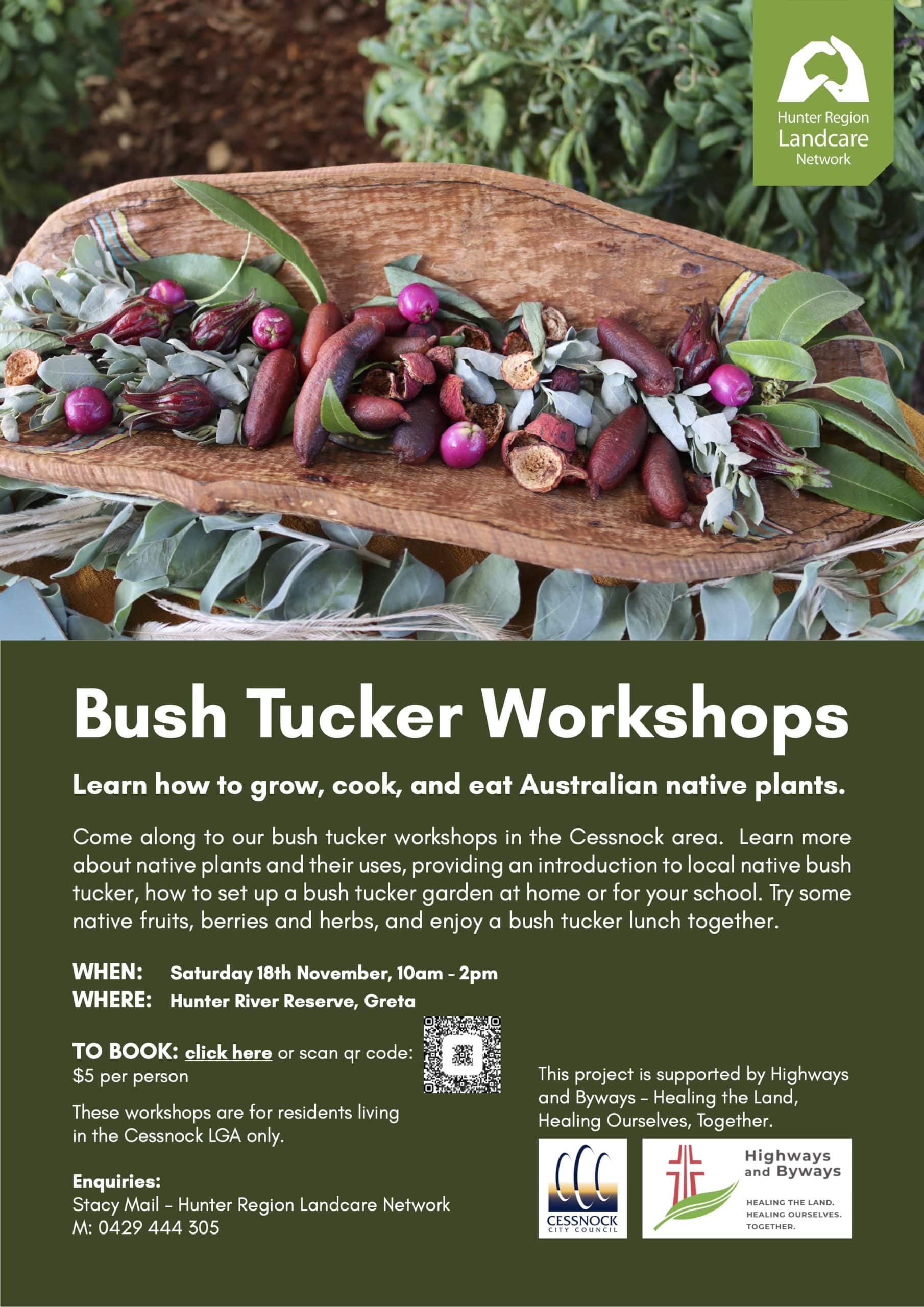 2023 Bush Tucker Workshops poster - Cessnock