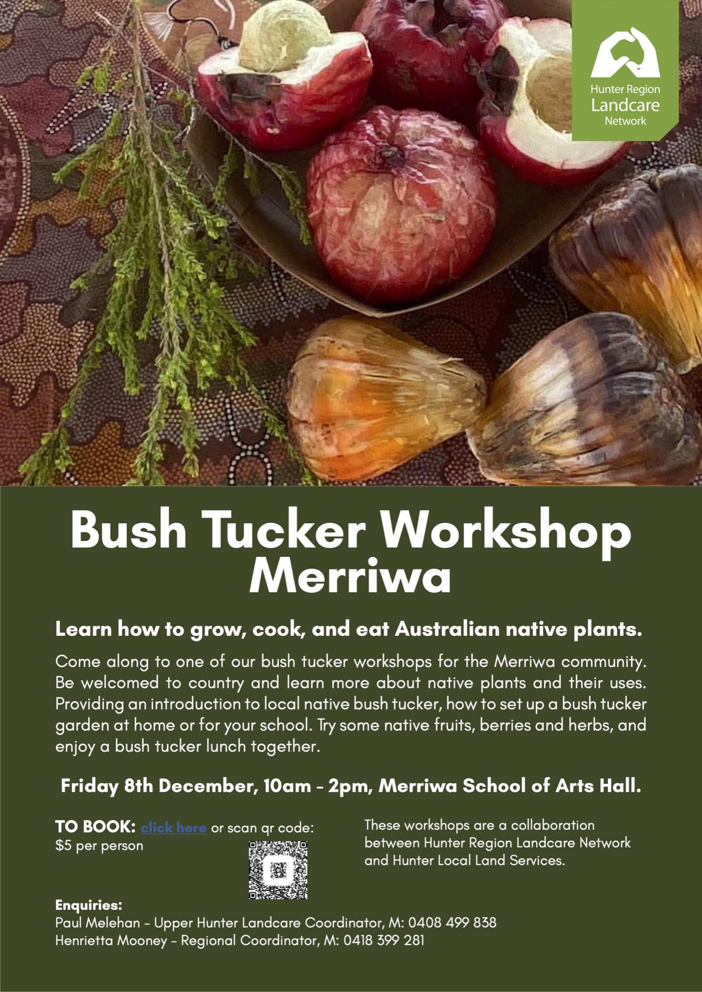 2023 Bush Tucker Workshops poster - Merriwa